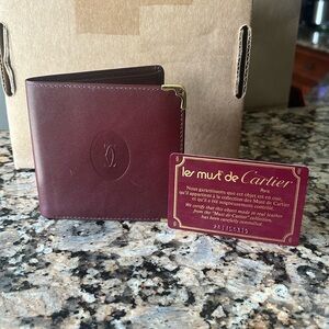 Vintage Cartier Burgundy Leather Wallet